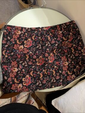 LOFT Plus Black Floral Paisley Blouse